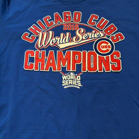 Chicago Cubs 2016 World Series Champions T-Shirt XL Hands High Blue Mens Tee - Picture 2 of 6